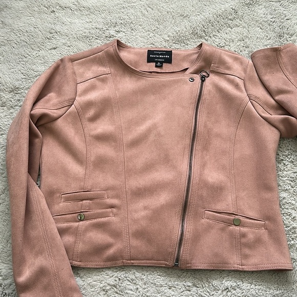 Haute Monde Women's Pink Suede Jacket size XL - Picture 9 of 9
